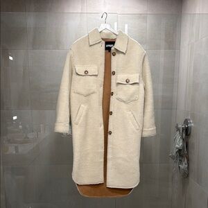 Apparis Cream Sherpa Pea Coat